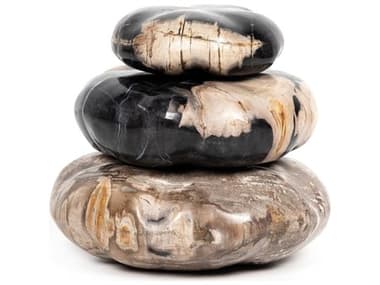 Four Hands Palu  Dark Petrified Wood  Organic Sculpture, Set Of 3 FS227720001