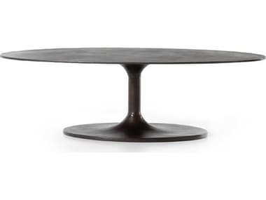 Four Hands Marlow Simone 54" Oval Metal Antique Rust Coffee Table FS227822001