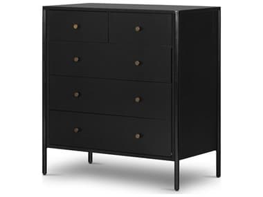 Four Hands Bolton 36" Wide 5-Drawers Black Weathered Bronze Accent Chest FS228013001