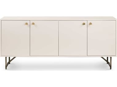 Four Hands Belfast Van 72" Hardwood Aged Brass Matte Alabaster Golden Sideboard FS228065002