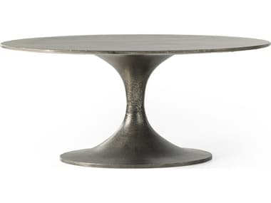 Four Hands Marlow Simone Raw Antique Nickel Round Coffee Table FS228085002