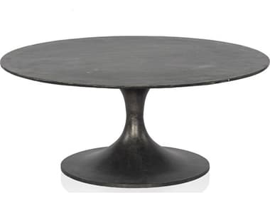 Four Hands Marlow Simone Raw Black Round Coffee Table FS228085006