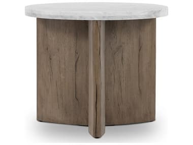 Four Hands Bina Toli Italian White Marble End Table FS228128002