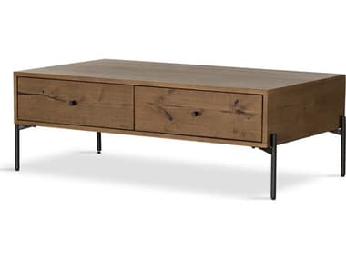 Four Hands Haiden Eaton Dark Gunmetal Rectangular Wood Coffee Table FS228345002