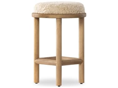 Four Hands Wells Saldino Beige Shearling Stool FS228599003