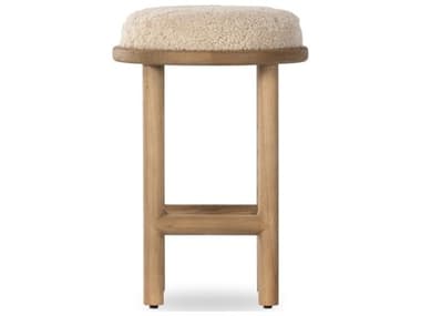 Four Hands Wells Saldino Beige Shearling Stool FS228599003