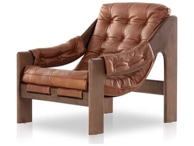 Four Hands Kensington Halston 30" Brown Leather Accent Chair FS229488002