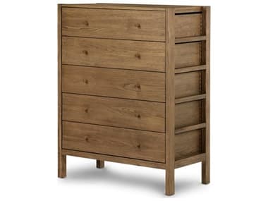 Four Hands Haiden 34" Wide 5-Drawers Tawny Oak Brown Wood Accent Chest FS229566003
