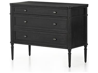 Four Hands Collins Toulouse Distressed Black Oak Mango Wood Chest FS229768002