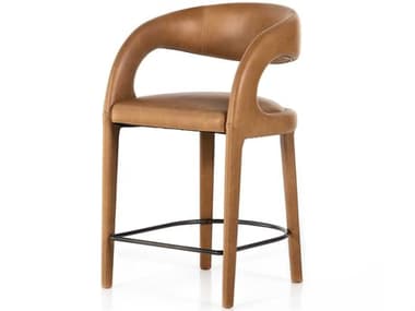 Four Hands Townsend Hawkins Leather Upholstered Sonoma Butterscotch Gunmetal Counter Stool FS230067017