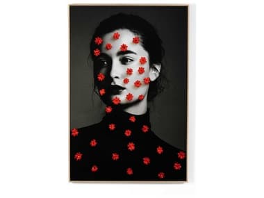 Four Hands Art Studio Female Portrait & Red Flowers By Getty Wall Art FS231582001