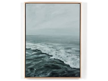 Four Hands Art Studio Morning Waves by Shaina Page Natural Maple Floater  Canvas Wall Art FS232049002