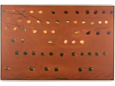 Four Hands Art Studio X Spot Rust by Jamie Beckwith Natural Maple Floater  Canvas Wall Art FS232094002