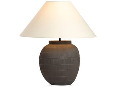 Four Hands Ryker Muji Textured Matte Black Porcelain Ceramic Table Lamp FS232315002