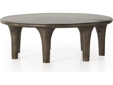 Four Hands Marlow Kelden Aged Bronze Round Wood Coffee Table FS233025001