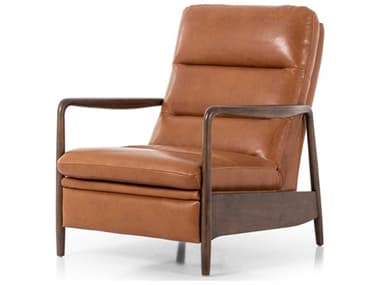 Four Hands Kensington Rhodes 32" Dakota Tobacco Almond Brown Leather Upholstered Recliner Chair FS233222001
