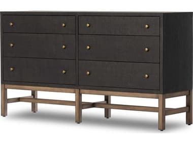 Four Hands Callahan Fiona 62" Wide 6-Drawers Mahogany Wood Double Dresser FS233278001