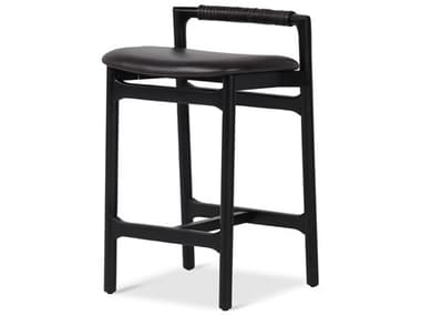 Four Hands Allston Baden Sonoma Black Leather Counter Stool FS233519006