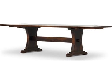 Four Hands Cordella Trestle 118" Rectangular Wood Distressed Walnut Dining Table FS233778001