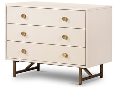 Four Hands Belfast Van Matte Alabaster Hardwood Rectangular Nightstand FS233879001