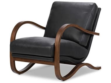 Four Hands Bolton Paxon 26" Black Leather Accent Chair FS234043001