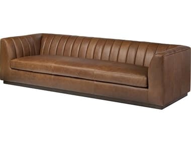 Four Hands Easton Alec Dulane Mahogany Leather Sofa FS234378005