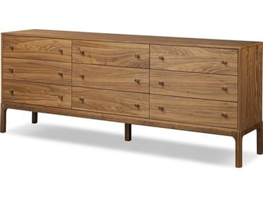 Four Hands Wallis Arturo Natural Walnut Veneer Walnut Wood 9 Drawer Dresser FS234479001