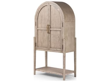 Four Hands Irondale Tolle Rustic White Solid Oak Wood Bar Cabinet FS234848004