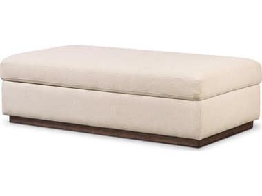Four Hands Easton Alec Storage 56" Antwerp Natural Almond Beige Fabric Upholstered Ottoman FS234865001