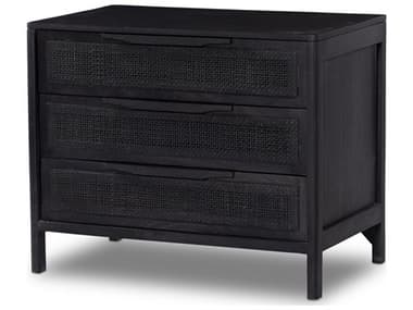 Four Hands Prescott Sydney Black Wash Mango Wood Large Nightstand FS234927004