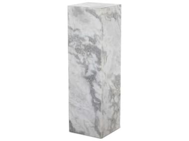 Four Hands Rockwell 12" Square White And Grey Speckled Marble End Table FS235050003