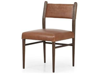 Four Hands Caswell Morena Sonoma Chestnut Leather Oak Wood Dining Chair FS235182002