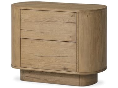 Four Hands Haiden Paden Worn Oak Veneer Oak Wood Nightstand FS235328004