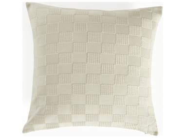 Four Hands Costa Handwoven Ivory Cotton  Checked Pillow FS235649001