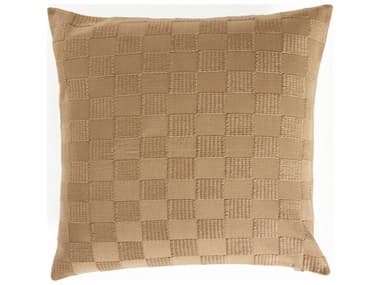 Four Hands Costa Handwoven Khaki Cotton  Checked Pillow FS235649002