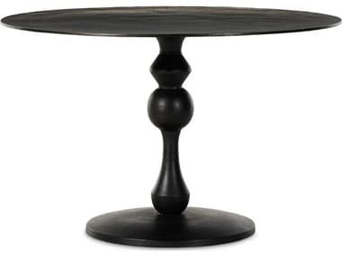 Four Hands Marlow Daffin 48" Round Metal Black Antique Dining Table FS235833001