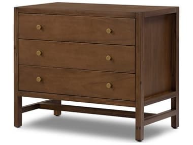 Four Hands Patten Sullivan 32" Wide 3-Drawers Brown Acacia Wood Nightstand FS235835001