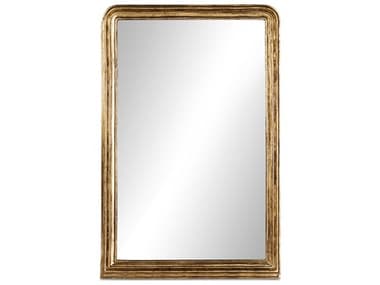 Four Hands Asher Antiqued Gold Leaf 47''W x 72''H Rectangular Floor Mirror FS236067001