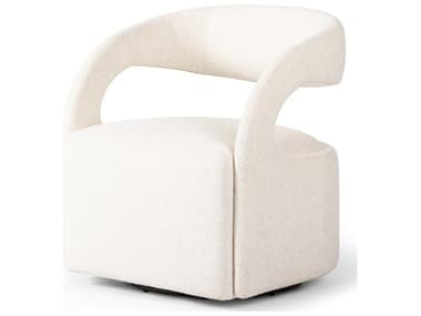 Four Hands Townsend Hawkins Swivel 26" White Fabric Accent Chair FS236091004