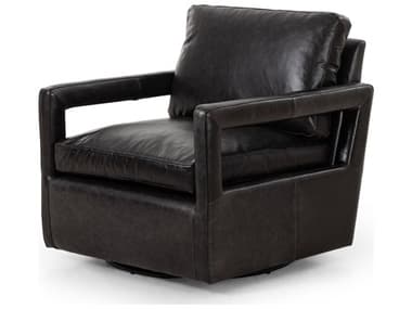 Four Hands Grayson Olson Sonoma Black Leather Swivel Chair FS236092003