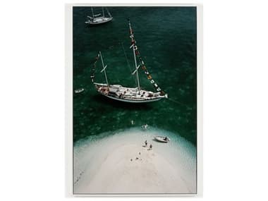 Four Hands Art Studio Charter Ketch by Slim Aarons White Maple Floater  Canvas Wall Art FS236275001