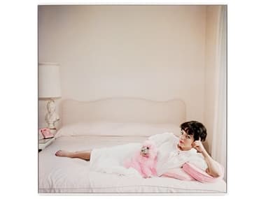 Four Hands Art Studio Joan Collins Relaxes by Slim Aarons White Maple Floater  Canvas Wall Art FS236284001