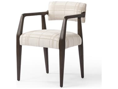 Four Hands Abbott Tyler Sheffield Ivory Upholstered Oak Wood Dining Armchair FS236324003