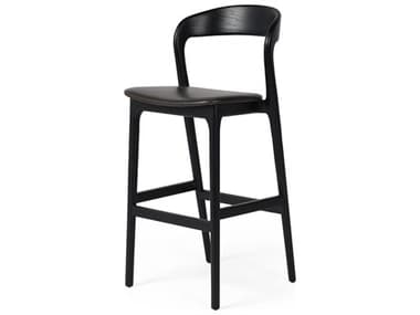 Four Hands Allston Amare Sonoma Black Leather Ash Wood Bar Stool FS236401005