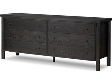 Four Hands Bolton Roark Ebony Oak Veneer Oak Wood 6 Drawer Dresser FS236440002