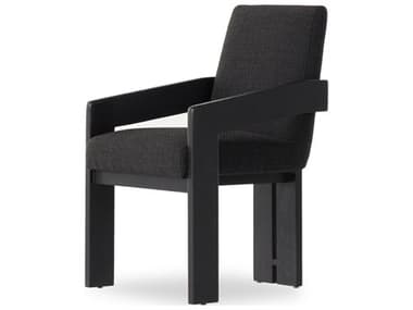 Four Hands Ashford Roxy Gibson Black Upholstered Oak Wood Dining Armchair FS236446003