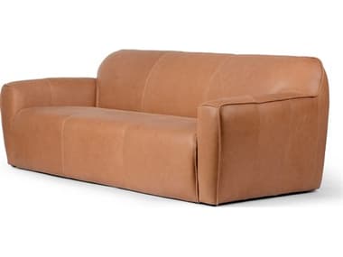 Four Hands Norwood Ericksen 94" Palermo Cognac Brown Leather Upholstered Sofa FS236994004