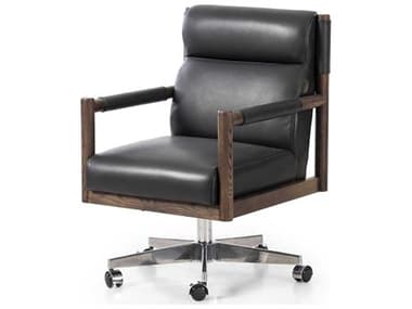 Four Hands Caswell Black Leather Adjustable Computer Office Chair FS237316003