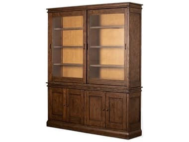 Four Hands Cordella 79" Pine Wood Aged Display Cabinet FS237396001