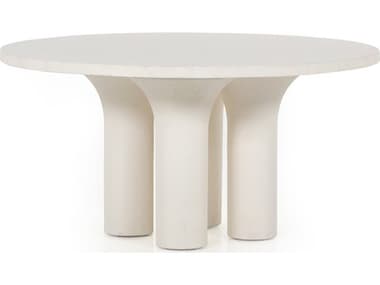 Four Hands Constantine Parra White Concrete Round Dining Table FS237447001